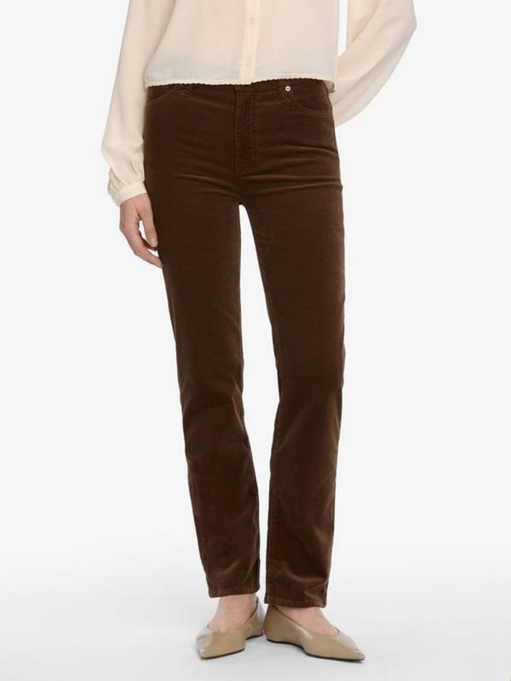 FRAME Le Sleek Straight Corduroy in Bitter Chocolate Brown 28 NEW QuietLuxury